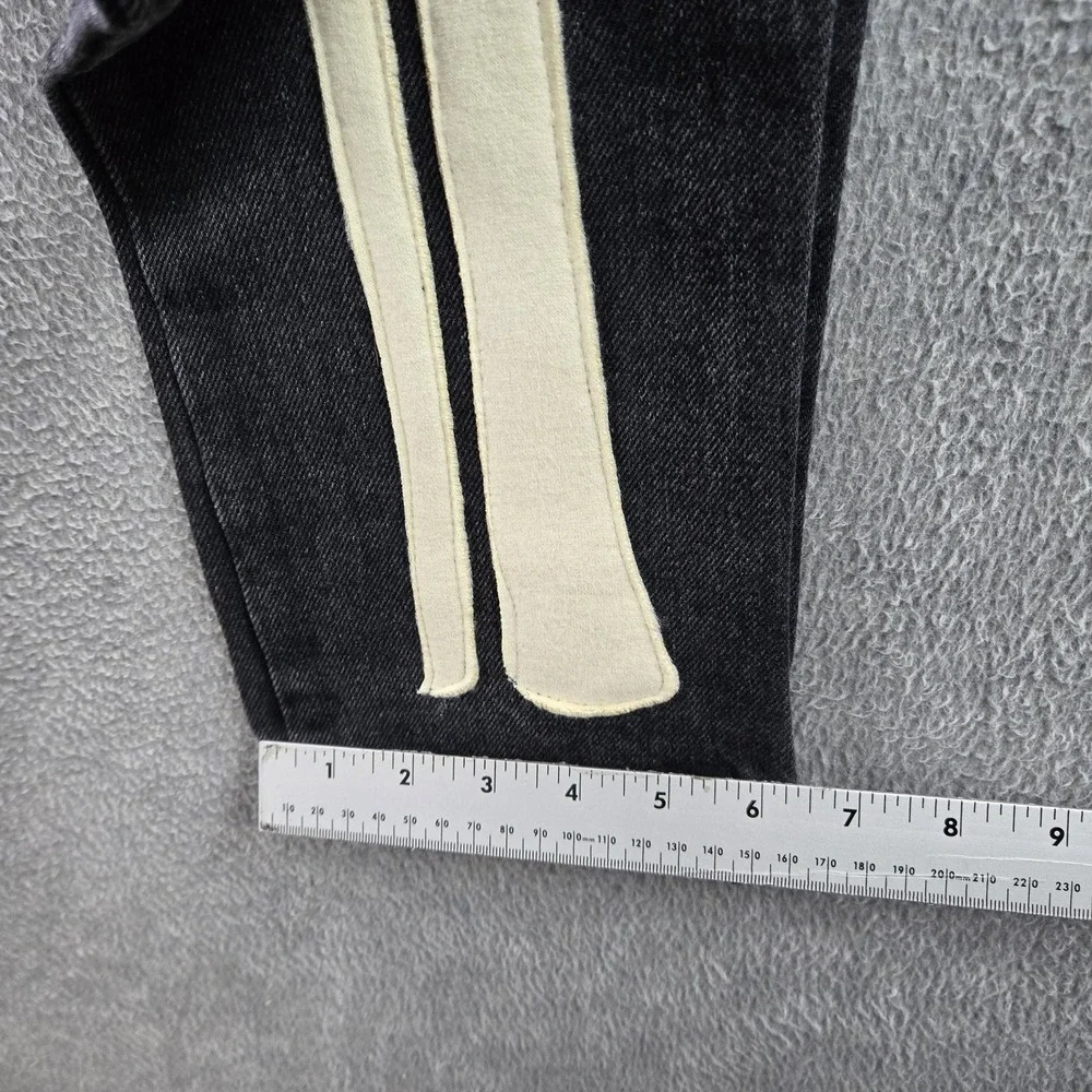 MNML Men Jeans 28 Black Denim Skinny Skeleton Patchwork Emo Goth Grunge Y2K READ